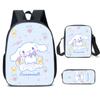 Nuevo conjunto de tres piezas de dibujos animados de Sanrio Kuromi Kuromi, mochila escolar para niños con el perro Yugui KT