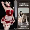 Cat Erotico de Noche Ropa Interior Volante Encaje Vestido Sin Tirantes Halter Atuendo de Sirvienta Irregular Conjunto de Coqueteo COS