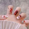Coleção de nail art de Natal transfronteiriça: Pontas de unha pré-desenhadas, prontas para usar e adesivos para unhas postiças, 24 peças, designs de nail art de Natal removíveis