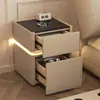Mesa de noche inteligente segura integrada simple moderna multifuncional para el hogar carga inalámbrica segura para dormitorio gabinete de almacenamiento
