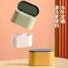 Papelera de escritorio con tapa abatible, estilo nórdico japonés original, caja de almacenamiento colorida y vibrante, pequeño cubo de basura