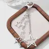 Y2K Moderno y Elegante de Alto Valor Cadena de Strass Plateado Lazo Hueco Estrella CCB Llavero Colgante de Bolso