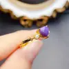Anillo Popular de Cristal Amatista Natural al por Mayor de Fábrica Plata S925 Incrustado Piedra Principal 6*6 Joyería de Lujo Venta Directa de Fábrica