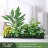 Paisagismo com Plantas Verdes Simulação Floreira Divisória de Piso Arte Floral de Chão Paisagem de Plantas Combinação de Floreira Flor Artificial em Vaso Bonsai Decoração