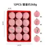 Directamente del fabricante: Bolas de Navidad flocadas con detalles dorados, 8 cm, set de caja de regalo de 12 piezas, lujosas decoraciones de terciopelo