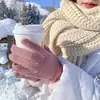 Luvas Quentes de Inverno com Forro de Lã, Espessadas para Proteção contra o Frio, Compatíveis com Tela Sensível ao Toque, Macias e Confortáveis, Resistentes ao Frio, Luvas de Tricô com Dedos Separados, Modernas