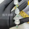 Pulseira de Jade Gelo de Alta Qualidade com Banhado a Prata e Luxuoso Cravejamento Total em Diamante, Pulseira em Formato de Cabaça, Joias de Jade Gelo de Alta Qualidade, Fonte de Suprimentos para Transmissão Ao Vivo