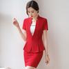 Traje traje Vestido de negocios de manga corta para mujer Vestido 2023 Nuevo Vestido Azafata Maestra OL Entrevista Gerente Ropa de trabajo
