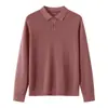 Camisa polo para hombre, otoño e invierno, manga corta, Tencel, casual de negocios, versátil, top de punto Lyocell, estilo camiseta