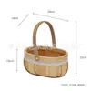 Estilo Ins Estilo Japonés Astilla de Madera Tejida Portátil Decoración de Picnic Cesta Decorativa para Snacks y Frutas Floristería Cesta Floral para Arreglos Florales