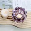 Flor Simples Escandinava Alto Branco Vidro Transparente Cera Aromaterapia Copo de Cera Copo DIY Casa Atmosfera Festiva Suporte de Vela Abóbora