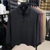 Camiseta de manga larga de otoño para papá, un polo versátil para hombres de mediana edad y mayores, perfecto para usar en capas en primavera y otoño