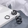 Anel Combinado Mais Vendido do AliExpress Personalidade Europeia e Americana Moda Cruz Preta Conjunto de 3 Peças Outlet de Fábrica de Anéis