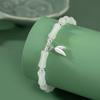 Pulseira de Prata Esterlina 925 de Cintura Alta com Jade Hetian Nova Pulseira Chinesa Tianshan Verde Gelo Festival Ins Marca Fengfu Pulseira