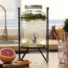 [Número 9204] Olla para Jugo Olla para Vino de Frutas Botella para Enzimas Barril para Refrescos de Fiesta Estante con Mango de Madera 1898 4L