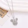 Collar para Niños, Estilo Japonés y Coreano Transfronterizo, Incrustado de Diamantes, Circonita Amante de los Ratones, Estilo de Celebridad de Internet para el Día a Día, Collar Sencillo para Niña
