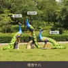 Escultura de fibra de vidrio de simulación de pavo real al aire libre con pantalla abierta, decoración de animales del bosque para parque, paisaje de jardín, boceto de jardín