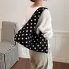 Bolso tote de ante para mujer, nueva colección de otoño 2026, diseño retro y moderno de lunares, bolso de hombro y bolso de mano de gran capacidad
