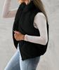 Roupas femininas europeias e americanas novas transfronteiriças cor sólida solta quente sem mangas roupa pão gola alta zíper moda colete acolchoado de algodão para mulheres