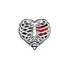 Europa y Estados Unidos broche de colección con forma de corazón visceral de hueso caliente insignia de ambiente divertido de Halloween accesorios de traje