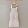 Delantal a rayas de algodón y lino publicitario al por mayor de fábrica, moda para el hogar, transpirable, restaurante, cintura, hogar, cocina, trabajo