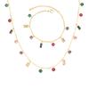Zhuang Shengsheng Joias Femininas Europeias e Americanas Nova Personalidade Combinação de Cores Pedra de Vidro Pulseira Colar Temperamento Joias de Menina Atacado