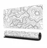 Alfombrilla de ratón abstracta de moda, alfombrilla de escritorio extragrande para juegos, líneas de contorno en blanco y negro, alfombrilla para teclado de computadora, personalizada con borde antideslizante