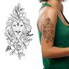 Adesivo de flor de desenho animado para braço infantil meia manga manga completa porco rosa engraçado transfronteiriço Henna adesivo de tatuagem de cor criativa atacado