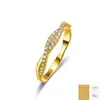 Conjunto de anéis de combinação de prata pura S925 com moissanita, anel fechado de cruz de prata 925 com toda a moissanita para mulheres, em estoque para atacado