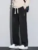 Colección nueva otoño/invierno transfronteriza: Pantalones vaqueros de estilo americano, modernos, de corte holgado, versátiles, de pierna recta, de pierna ancha, forrados de felpa para hombre, pantalones casuales elásticos