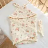 Manta para Bebé Cómoda y Transpirable con Capucha, Parasol, Suave y Amigable con la Piel, Diseño de Dibujos Animados, Manta para Recién Nacido, Clase A, 100% Algodón