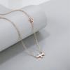 Colar Loftily Feminino Estilo Ins Ouro Rosa Diamante Real Versátil e Inteligente Titânio Aço Joias Não Desbota Nicho