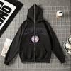 Moletom da Moda com Design Simples, Letras Simples 'Nova York' Estampadas, Zíper Frontal Completo, Casual Solto