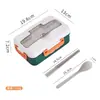 Marmitas para Dormitórios Estudantis, Marmitas para Micro-ondas para Trabalhadores de Escritório, Marmitas Compartimentadas com Talheres, Práticas Marmitas Quadradas para Venda por Atacado