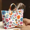 2026 Nova Bolsa de Mão Transfronteiriça Temu Site Independente Impermeável PVC+Lona Portátil para o Dia a Dia Bolsa de Ombro Bolsa Tote