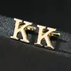 Fábrica de Gemelos Calados de Hierro Venta al por Mayor Gemelos Dorados con Letra para Hombre Accesorios de Ropa para Camisa Traje Botones Gemelo