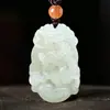Colgante Zodiaco de Jade Blanco Afgano para Hombres y Mujeres Colgante de Jade Cadena para Suéter Venta Regalo Fabricante Mayorista