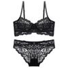 Lencería Sexy Ultrafina Europea y Americana para Mujeres con Busto Grande, Busto Pequeño, Sujetador Cómodo Transparente, Set de Lencería para Mujer