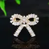 Broche de Laço Exquisito Simples Estilo Coreano Cheio de Zircônia Pequeno Versátil Elegante Alfinete Alta Costura Moda Corsage para Roupa