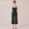 Conjunto de Yoga Chuandun con Correa Ajustable para Mujer, Espalda Bonita, Secado Rápido, para Correr, Fitness, Conjunto de Pantalones Cropped de Pierna Ancha de Cintura Alta para Mujer