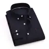 Camisa para Hombre Estilo Nuevo de Moda Sin Planchar Ropa Interior y Exterior de Moda Casual Textil de Algodón Oxford Europeo y Americano Camisa Blanca de Manga Larga para Hombre