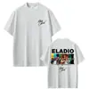 Camiseta Gráfica de Álbum do Rapper Eladio Carrion para Homens e Mulheres Moda Hip-Hop Tendência Música