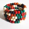 Pulsera popular de cuentas de madera de un solo círculo estilo coreano colorido 8 mm suministro de puesto suministro de tienda de dos yuanes estilo casual