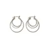 Pendientes de cruz tridimensionales estilo metal para mujer, pendientes simples retro de alta calidad, pendientes de temperamento único para cara redonda