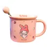 Taza de cerámica de dibujos animados Sanrio para uso doméstico, taza de leche linda y creativa para niños, taza abierta para estudiantes