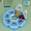 Pastillero de Pétalos de Siete Días Caja de Almacenamiento de Medicamentos con Subcompartimentos de Viaje Pastillero Redondo de Siete Compartimentos Caja de Empaque de Cápsulas de PP
