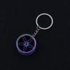Fábrica en stock coche llavero de metal rueda de bendición de los cinco grandes llavero colgante empresa pequeño regalo LOGO láser