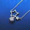 Collar de Estrella de Diamante Mosan de Imitación de Explosiones en Vivo para Mujer Estrella de Cinco Puntas Lujo Ligero Elegante Colgante para Niña Accesorios Baita Regalo