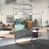 Espejo de Baño con Marco de Acero Inoxidable Personalizado, Espejo de Maquillaje con Luz LED para Inodoro, Espejo Plateado de Alta Definición Estilo Ins de Hotel, Espejo de Baño