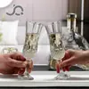 Taça de Champanhe de Vidro Cristalino, Taça de Vinho de Luxo de Alta Qualidade com Textura Gravada, Conjunto de Vinho com Design Plano em Forma de Diamante